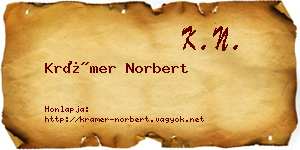 Krámer Norbert névjegykártya