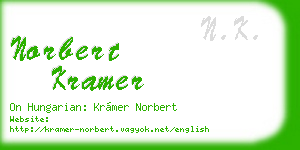 norbert kramer business card